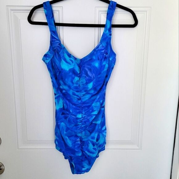 Maxine of Hollywood🏝 blue One-piece swimsuit size 16 - Picture 4 of 16